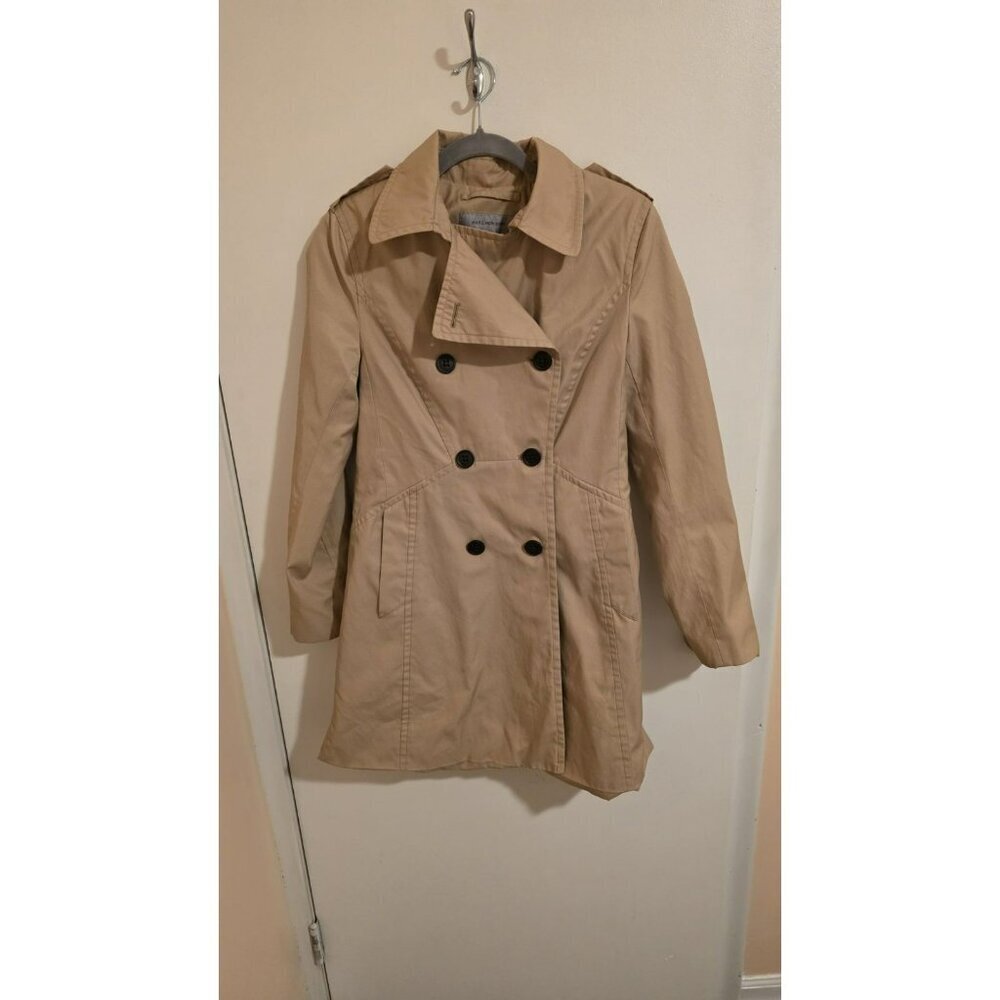 Marc New York trench coat Beige Womens Medium Button Holiday New Years Wedding